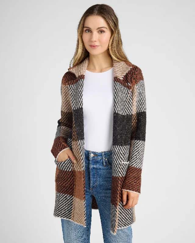 Sweater Coatigan Real Fur Shearling Chenille