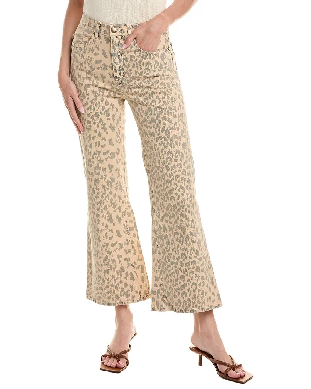THE GREAT The Kick Bell Vintage Leopard Jean Stylish Bootcut Denim Jeans