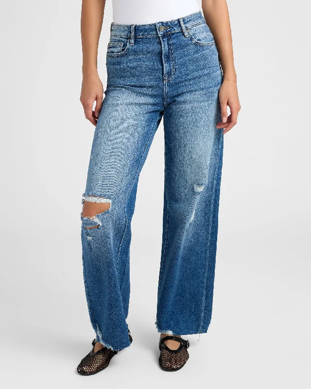 The Logan High Rise Dad Jeans Comfortable Folded Hem Jeans