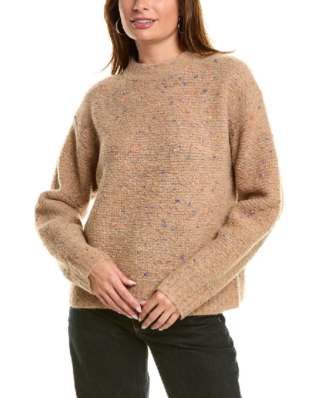 Theory Boxy Wool-Blend Sweater Spandex Blend Rayon Blend Denim Blend