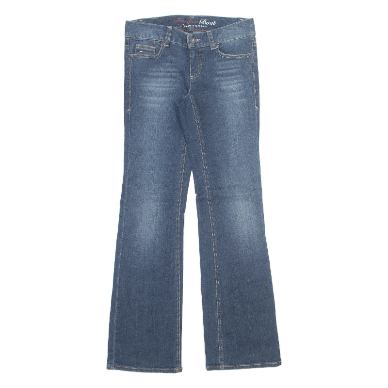 TOMMY HILFIGER Freedom Jeans Blue Denim Regular Bootcut Stone Wash Womens W30 L32 Trendy Pleated Waist Jeans TOMMY HILFIGER Freedom Jeans Blue Denim Regular Bootcut Stone Wash Womens W30 L32 Trendy Pleated Waist Jeans