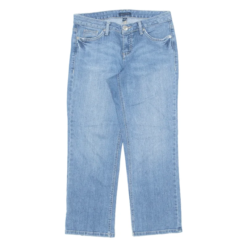 TOMMY HILFIGER Jeans Blue Denim Regular Straight Stone Wash Womens W29 L26 Stylish Paperbag Waist Denim