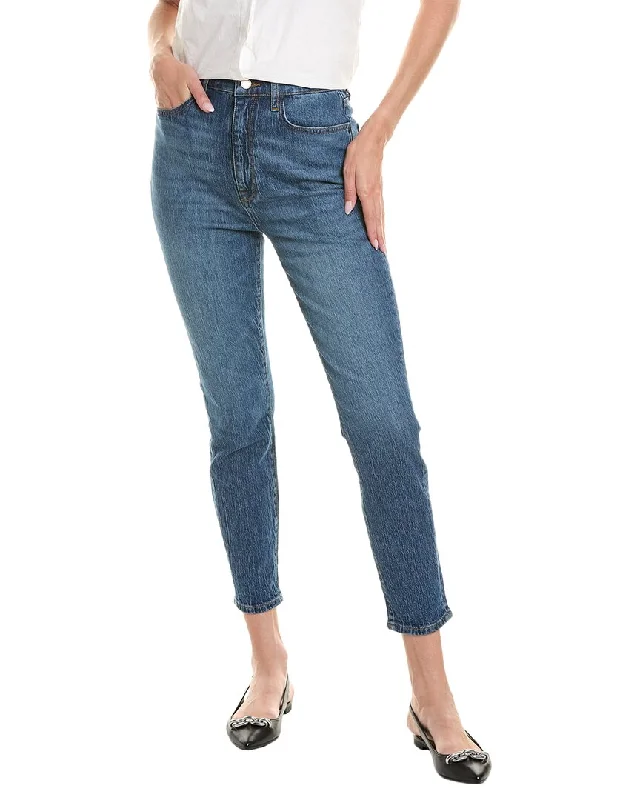 Triarchy Ms. Ava Medium Indigo High-Rise Retro Skinny Jean Casual Wide-Legged Denim Jeans