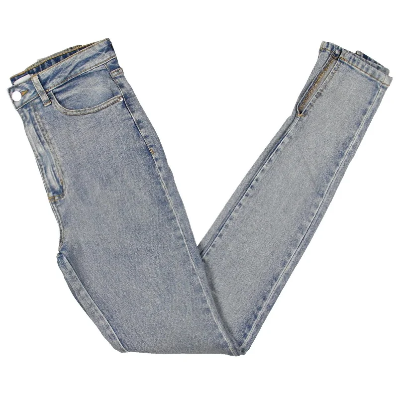 We Wore What Womens Light Wash Heathered Skinny Jeans Trendy Plus Size Jeans