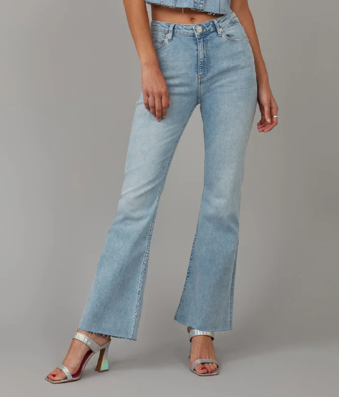 Women's ALICE-TD High Rise Flare Jeans Fashionable Vintage Wash Jeans