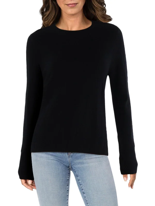 Womens Cashmere Crewneck Pullover Sweater Embroidered Appliqued Beaded