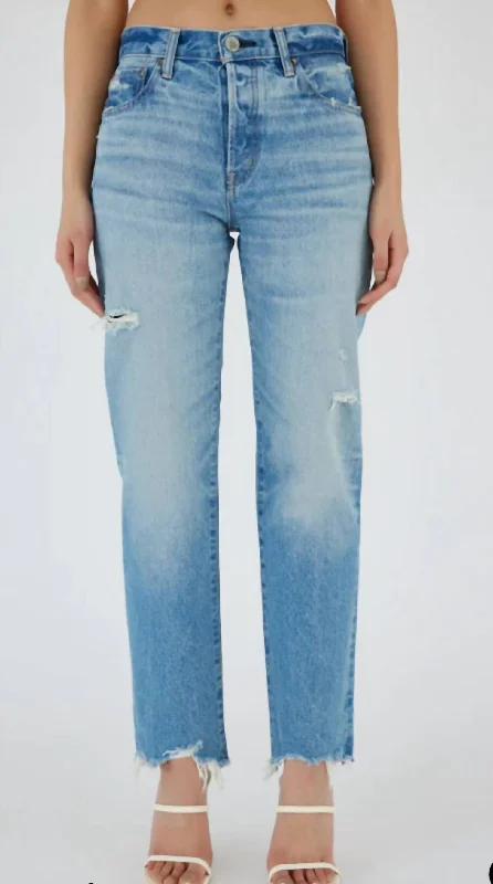 Women's Colemont Straight Jeans In Light Blue Elegant High-Waisted Flared Jeans