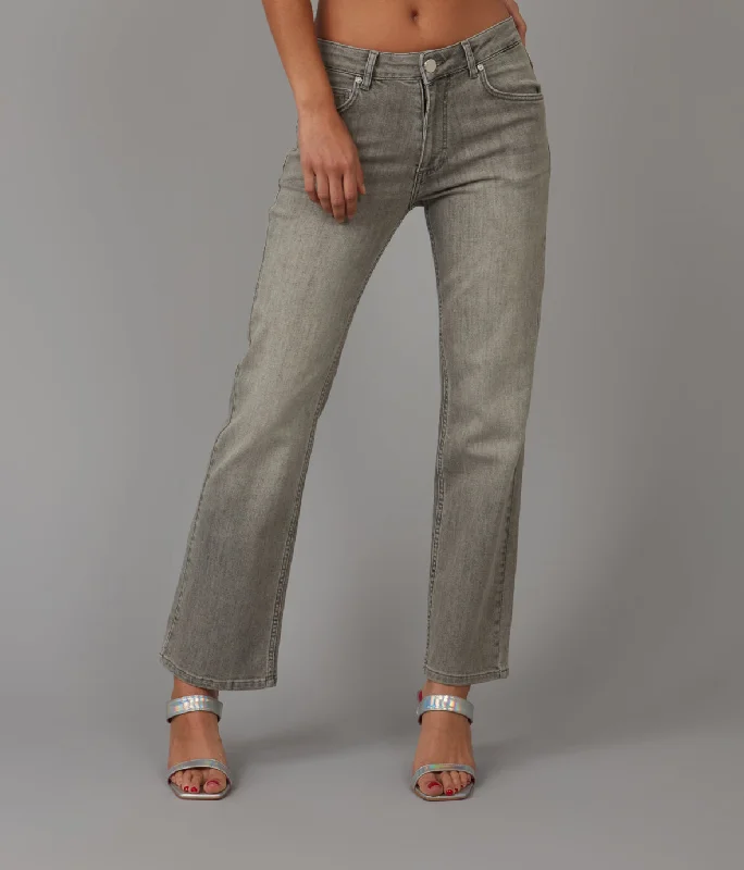 Women's DENVER-MA High Rise Straight Jeans Classic Blue Denim Jeans