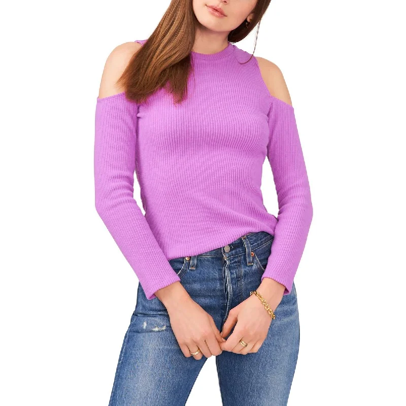 Womens Ribbed Knit Long Sleeve Pullover Sweater Ribbed Striped Patterned