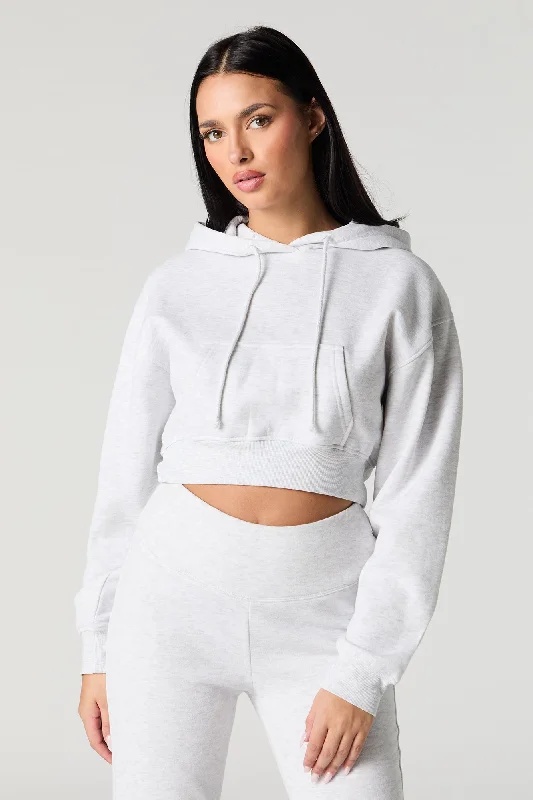 Soft Fleece Cropped Hoodie Hoodie with Slim Fit Tailored Modern