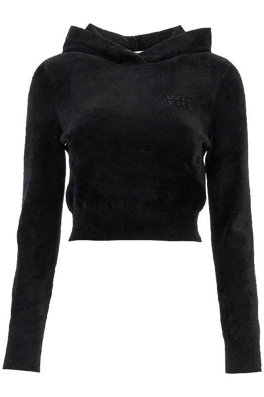 Hooded Chenille Sweat  - Black Hoodie with Neon Bright Vibrant