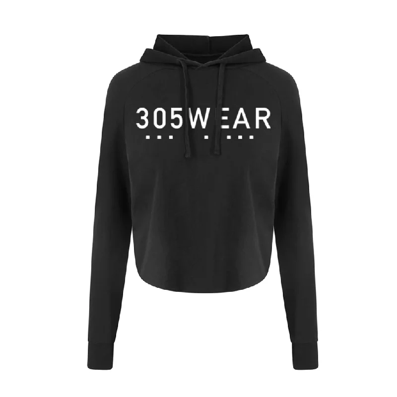 305WEAR Wordmark Icon Pure Womens X-Back Hoody Hoodie with Slit Hem Functional Movement