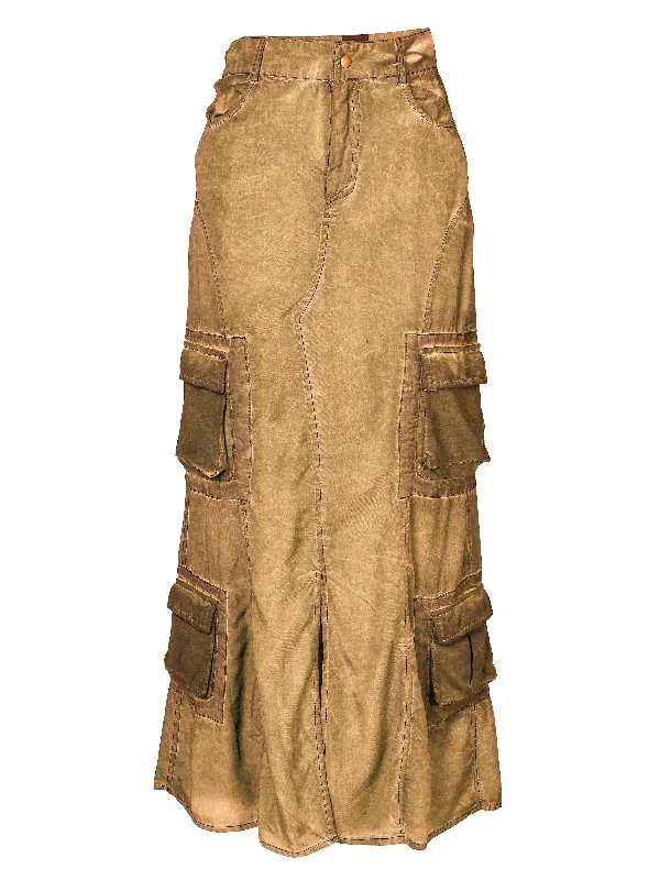 VERONA skirt - Ochre wool skirt thick