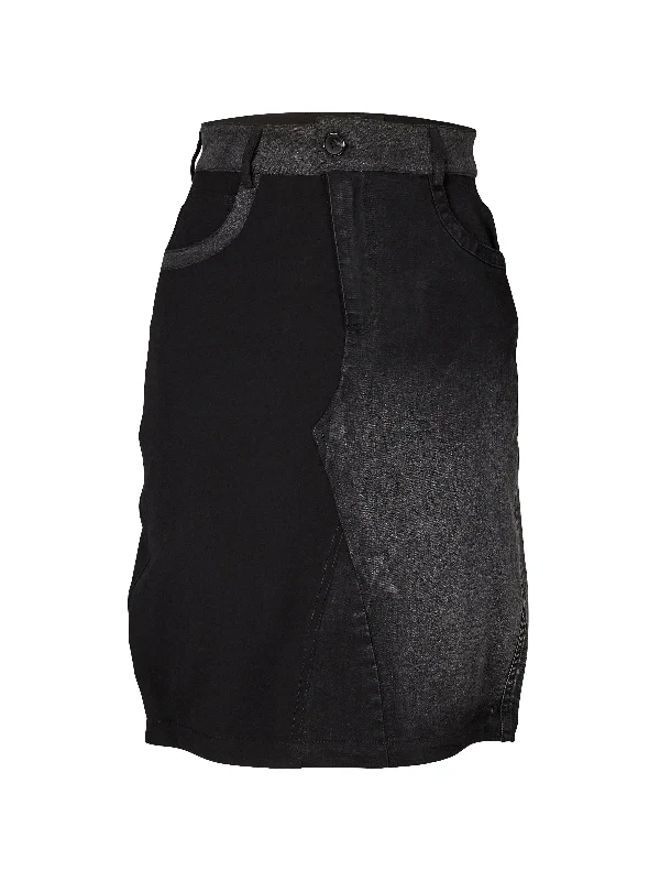 VENIA skirt - Black mix velvet skirt luxury