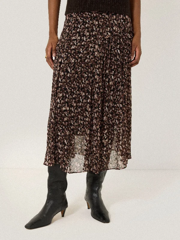 Abstract Leopard Midi Skirt | Brown tulle skirt dreamy