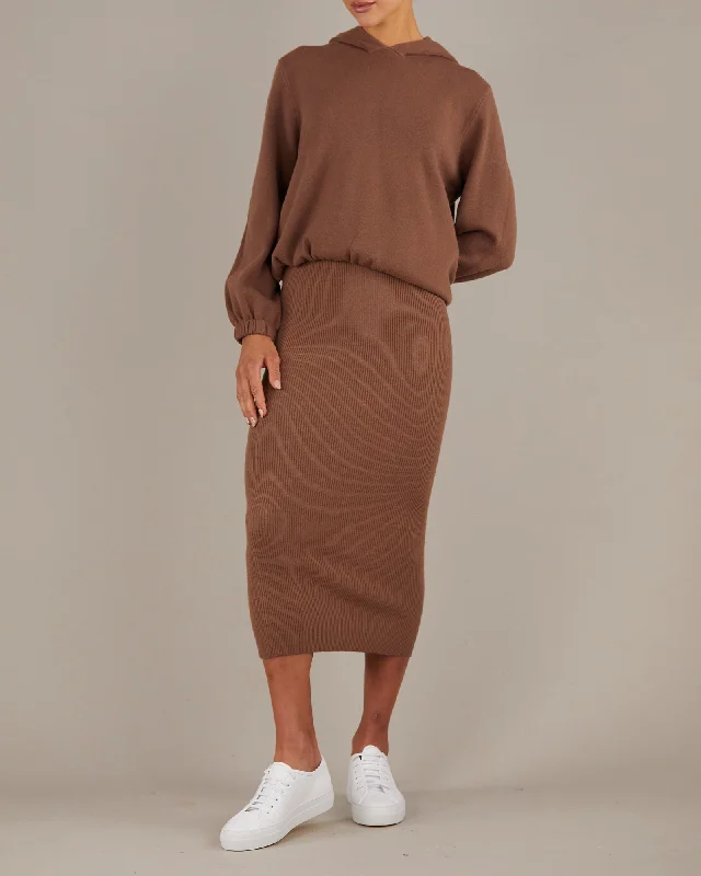 Afina Knit Skirt - Cocoa vintage skirt charm