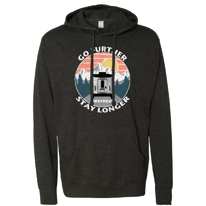 Airstream Basecamp Go Further. Stay Longer. Lightweight Hoodie Zip Hoodie Drawstring Kangaroo Pocket