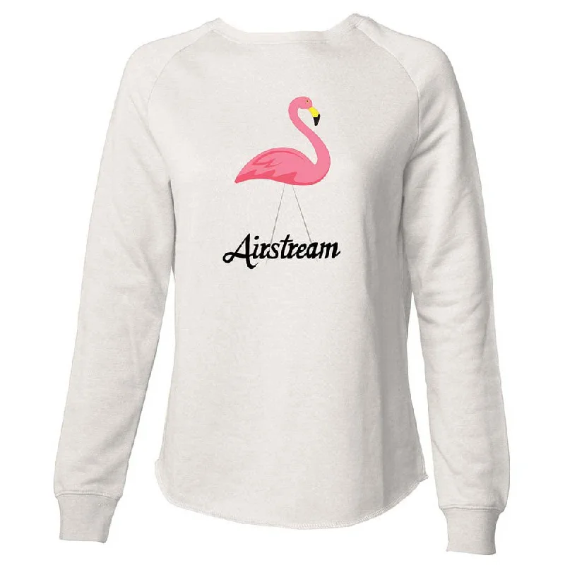 Airstream Flamingo Script Super Soft Women's Crew Sweatshirt Hoodie with Exposed Zipper Edgy Industrial Airstream Flamingo Script Super Soft Women's Crew Sweatshirt Hoodie with Exposed Zipper Edgy Industrial
