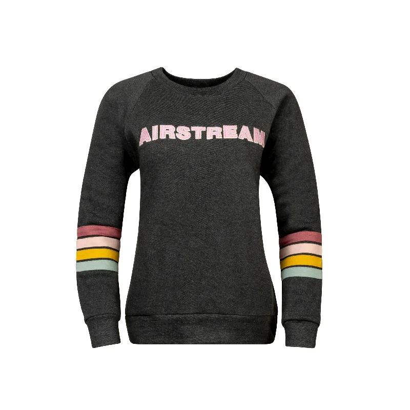 Airstream Retro Arm Stripe Women's Sweatshirt Hoodie with Metallic Shiny Futuristic