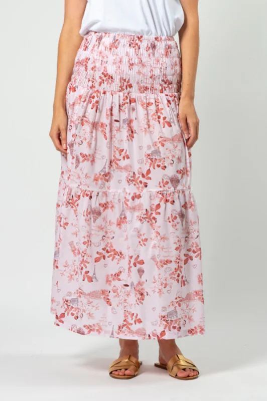 Aja Skirt - Jolie Ruby Rose silk skirt lustrous