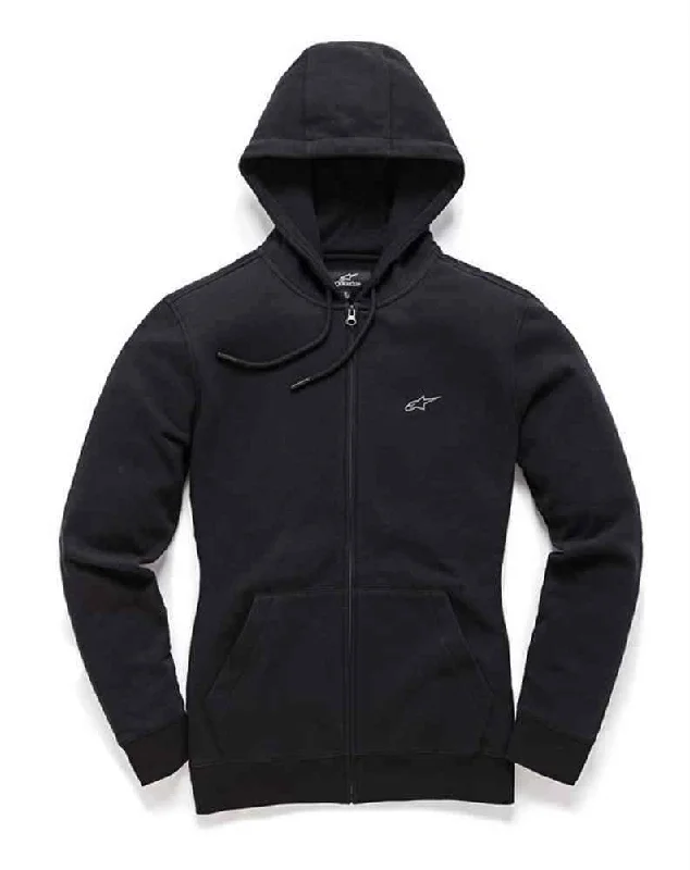 Alpinestars Women's Effortless Black Zip Up Hoodie - 1W38-53200 Hoodie with Full-Zip Functional Layering