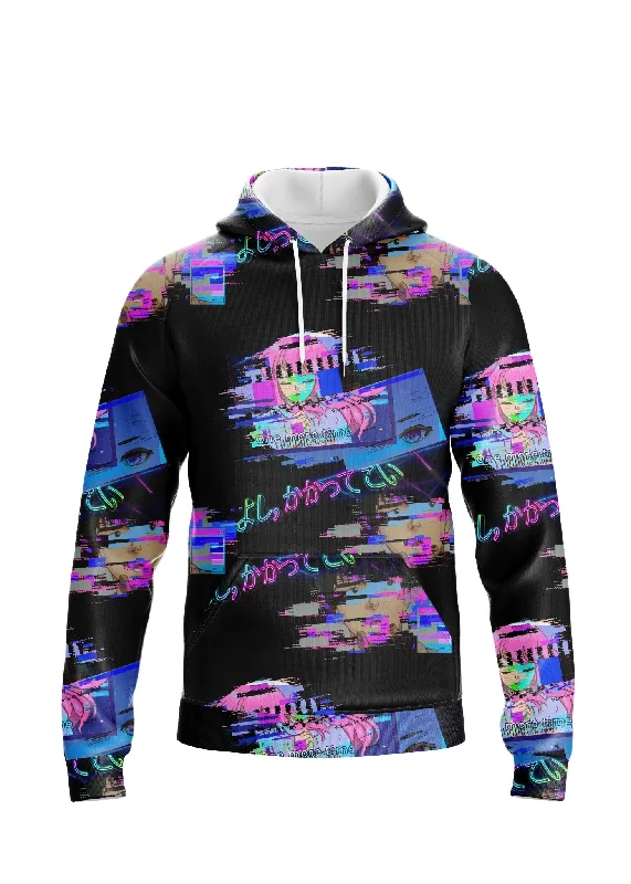 Anime Night Dream Hoodie Hoodie with Metallic Shiny Futuristic