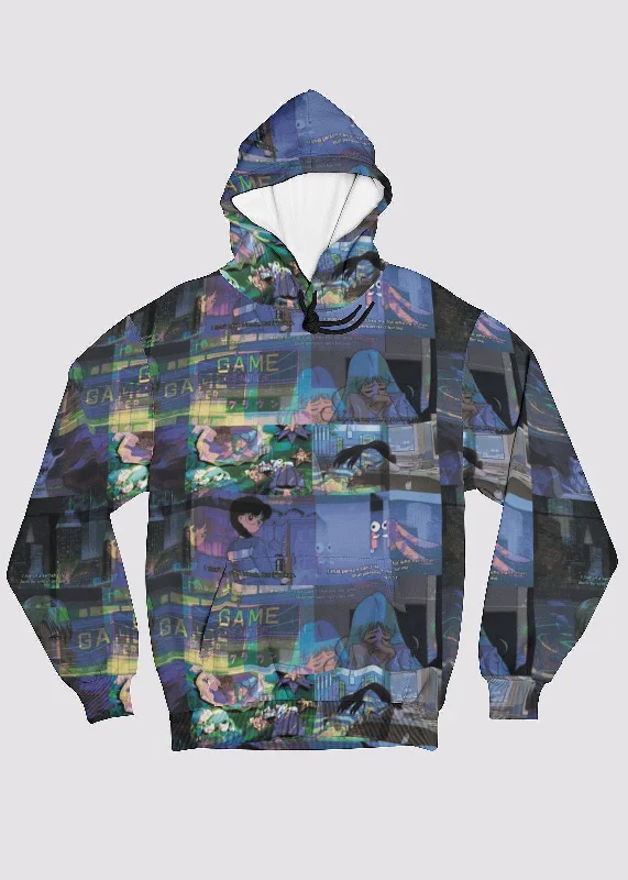 Anime Vaporwave Glitch Hoodie Hoodie with Zipper Versatile Modern
