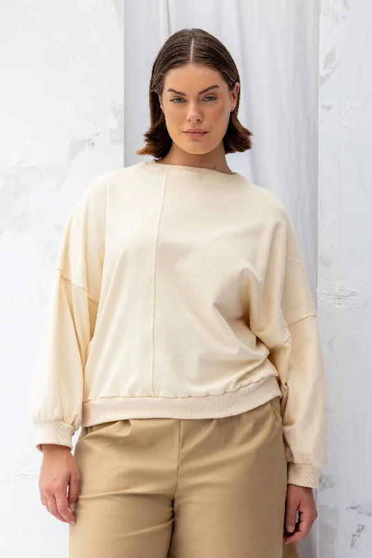 Around Sweatshirt | Natural Hoodie with Drawstring Waist Adjustable Fitted