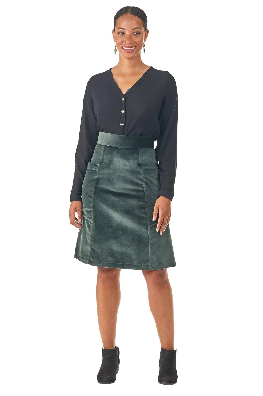 Atheno Skirt in Spruce Velvet cashmere skirt fine