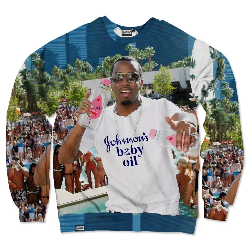 Baby Oil Party Unisex Sweatshirt Hoodie with Oversized Fit Loose Comfortable