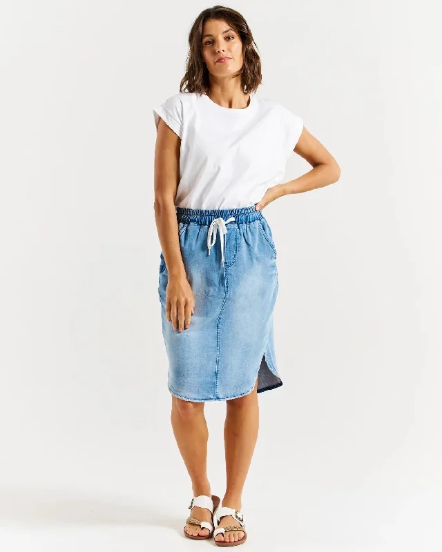 Betty Basics Alina Denim skirt silk skirt lustrous