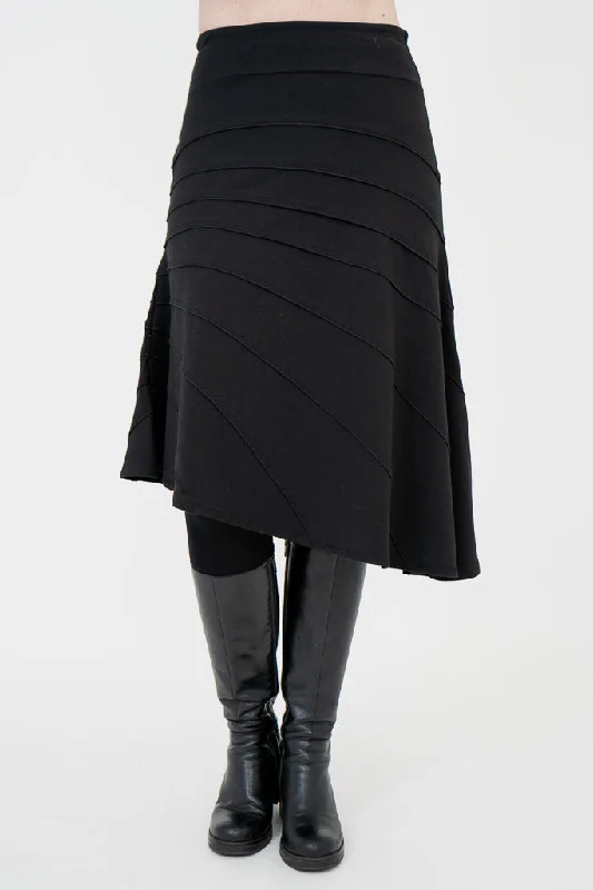 Beverly Skirt, Black, Bamboo velvet skirt rich