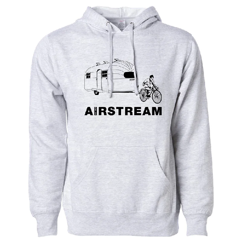 Bicycle Towing An Airstream Midweight Hoodie Hoodie with Thumb Holes Functional Cozy