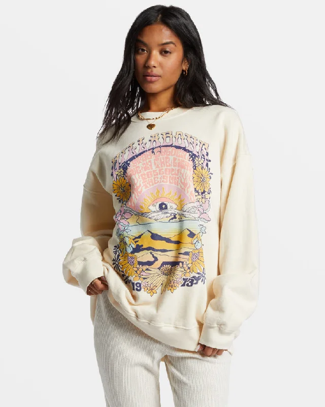 Billabong Ride In Oversized Crewneck Sweatshirt - WHITE CAP 2 Hoodie with Elastic Waist Stretchable Comfortable Billabong Ride In Oversized Crewneck Sweatshirt - WHITE CAP 2 Hoodie with Elastic Waist Stretchable Comfortable