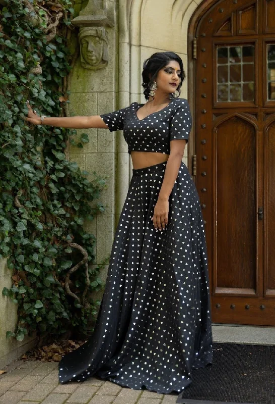 ANISHA Polka-Hearts Skirt vintage skirt charm