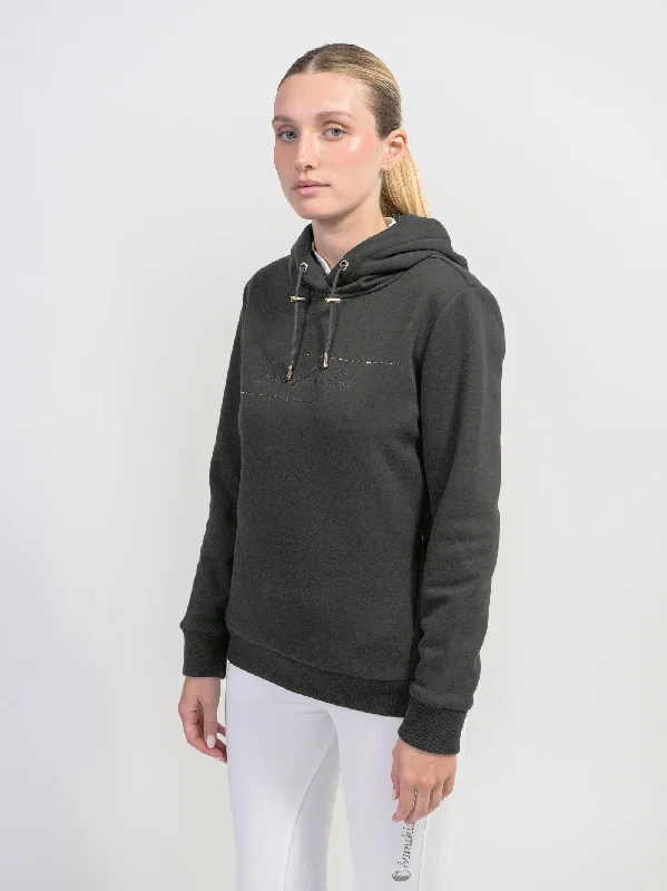 Bonnie Hoodie Sweatshirt - Dark Forest Champagne Hoodie with Hem Embroidery Detailed Premium Bonnie Hoodie Sweatshirt - Dark Forest Champagne Hoodie with Hem Embroidery Detailed Premium