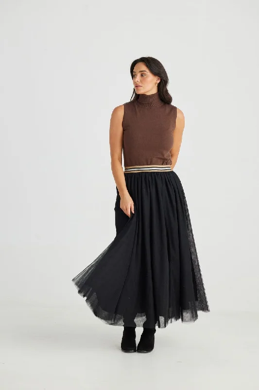 Carrie Skirt in Licorice BT24115-2 by Brave + True wool skirt sturdy