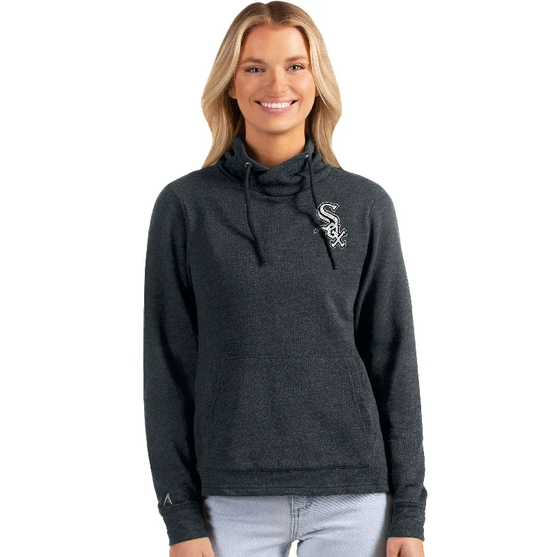 Chicago White Sox Antigua Women's Reward Pullover Sweatshirt - Heathered Gray Hoodie with Batwing Sleeves Loose Dramatic
