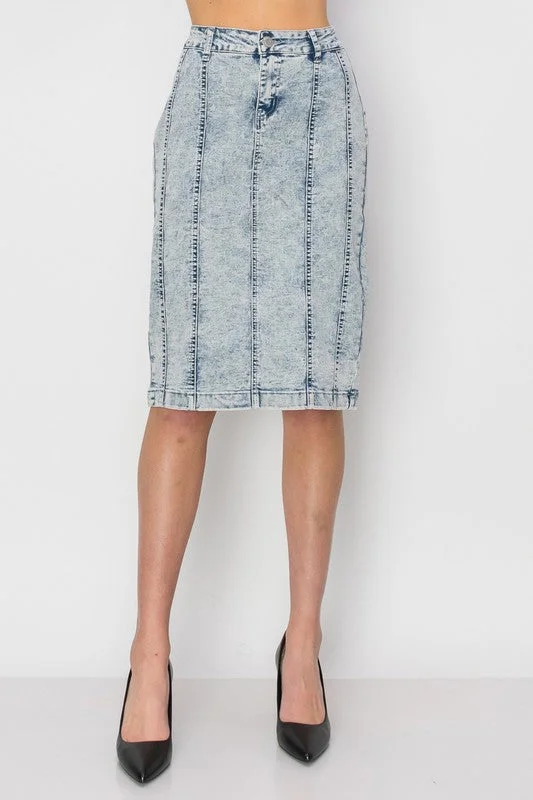 Claire Stone Denim Skirt silk skirt lustrous