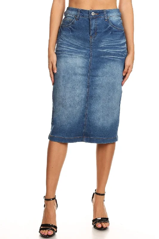 Clara Indigo Denim Skirt silk skirt sleek