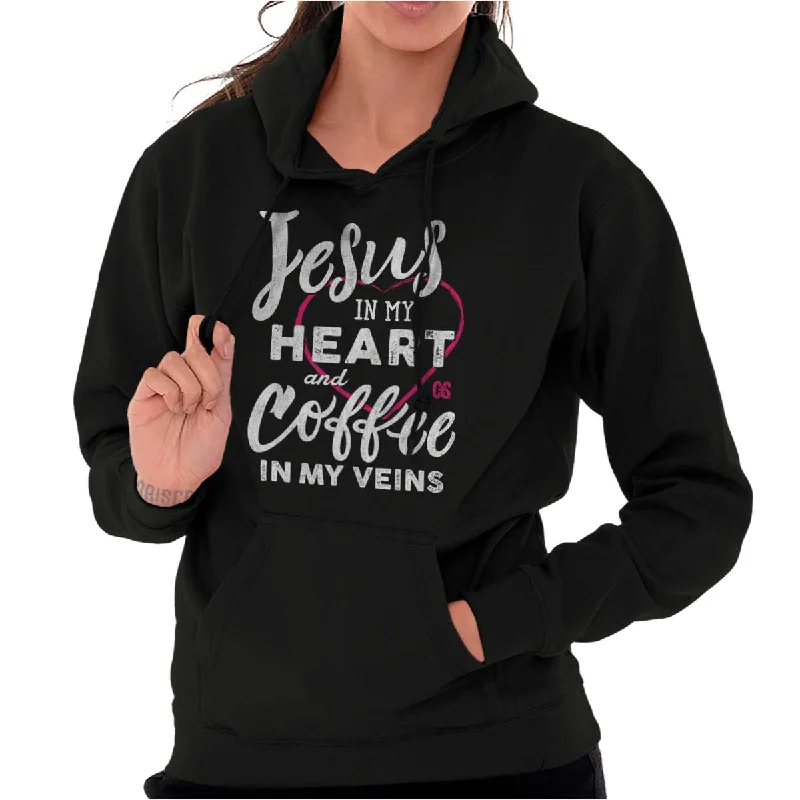 Coffee Veins Hoodie Hoodie with Raglan Sleeves Sporty Comfortable