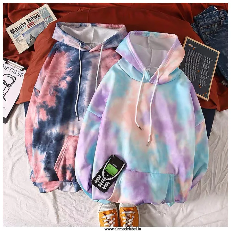 Colossal Tie and Dye Hoodie Hoodie with Relaxed Fit Easy Casual