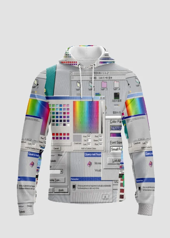 Computer Glitch Hoodie Hoodie with Hem Drawcord Adjustable Customizable
