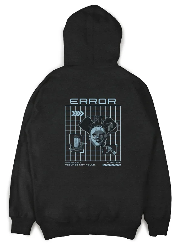 Cyberpunk Error Code Black Hoodie Hoodie Crop Top Short Trendy