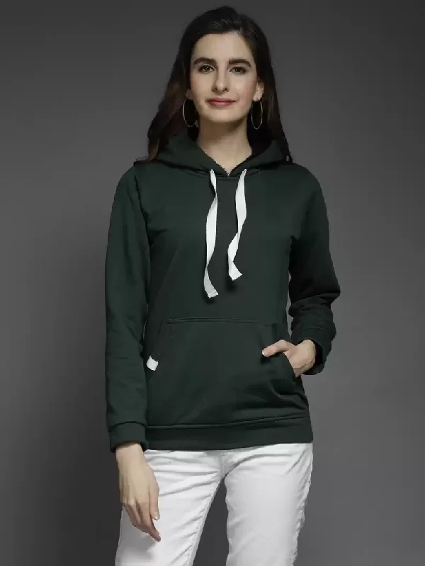 TANDUL  Full Sleeve Solid Women Sweatshirt Hoodie with Logo Branding Identity