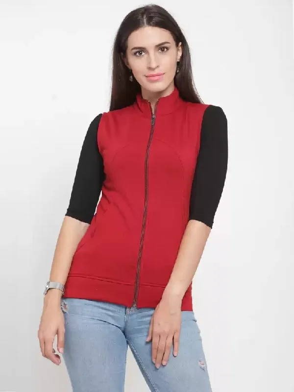 TANDUL  Sleeveless Solid Women Sweatshirt Hoodie Sweatshirt Pullover