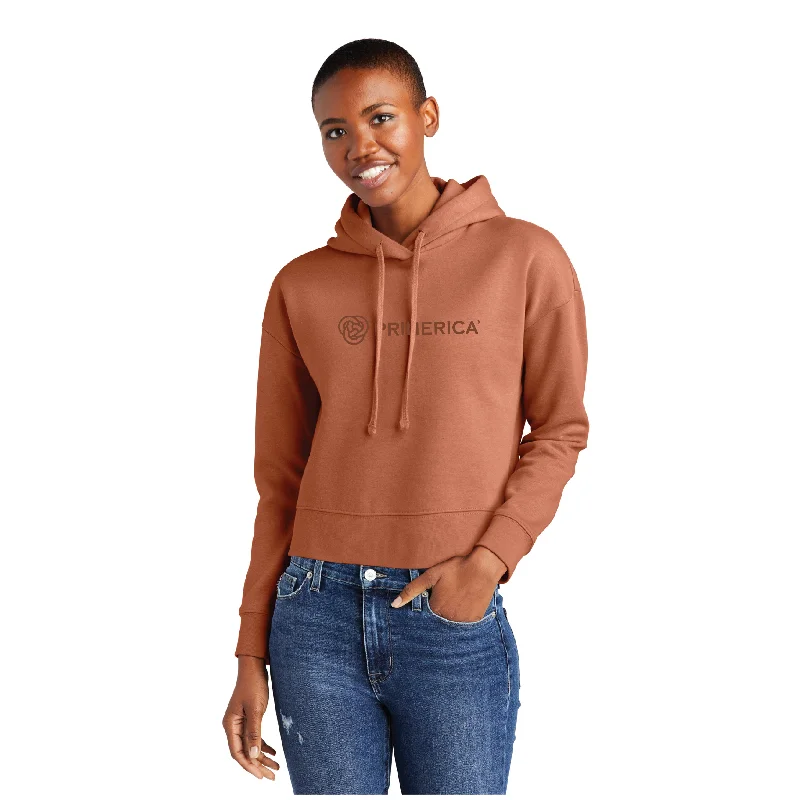 District Women’s V.I.T. Cropped Fleece Hoodie Hoodie with Belted Waist Structured Tailored