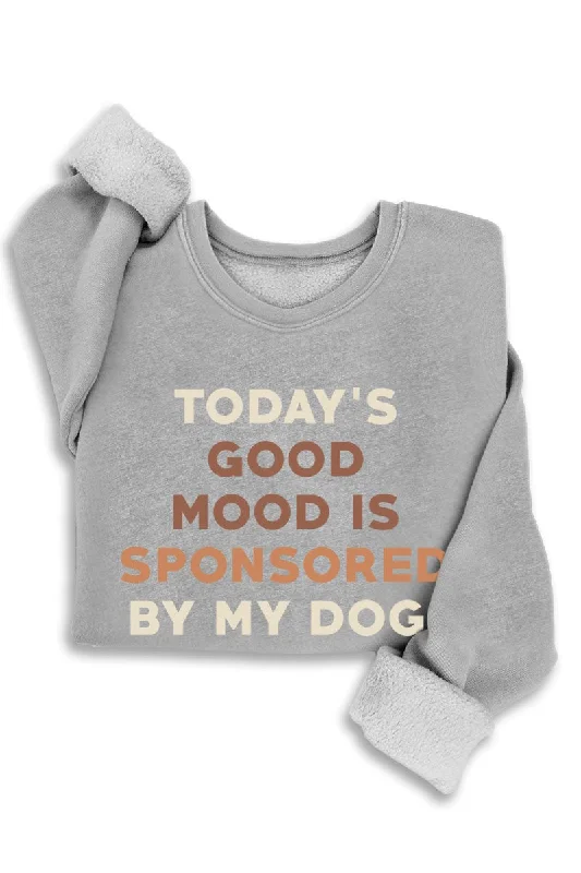 Dog Good Mood Sweatshirt Hoodie with Print Artistic Unique