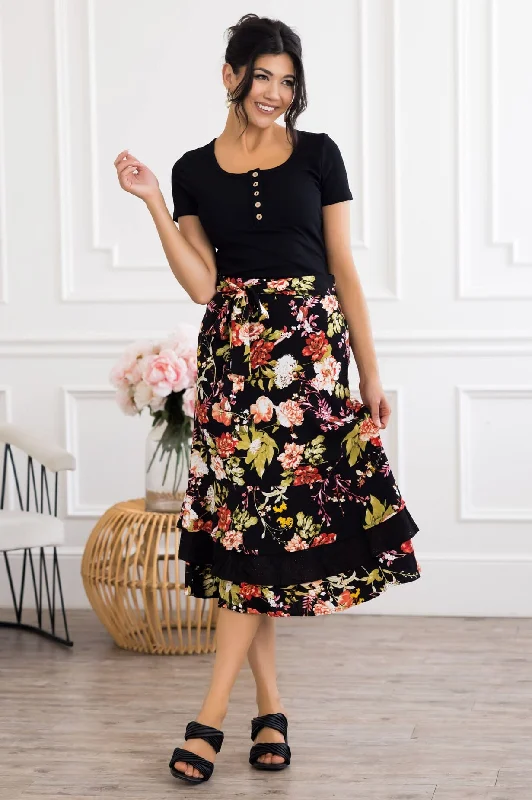 Dreaming Of You Floral Skirt silk skirt smooth