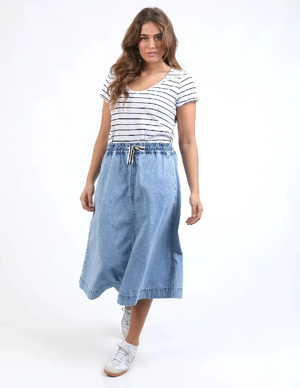 Elm Greta Denim Skirt leather skirt modern